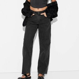 Women's Mid-Rise 90's Relaxed Straight Jeans - Wild Fable Black Wash 16 NWT